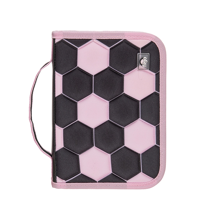 Cartuchera Escolar Filgo 2026 Starpack Rigid Fulbol Rosa-Negra Art.CA26-RTS-001